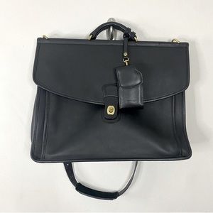 Coach Vintage Leather Beekman Breifcase Laptop Bag with Y2K Phone Case Black